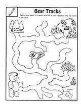Coloring Animal Tracks Footprint Bear Footprints Pages Activities Sheets Preschool Teddy Maze Kindergarten Printable Sand Animals Hunt Getcolorings Getdrawings Drawing sketch template
