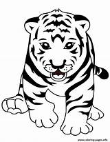 Coloring Pages Cute Tiger Baby Tigers Cartoon Clipart Printable Clip Kids Cub Cliparts Drawing Print Color Bengal Book Emoji Info sketch template