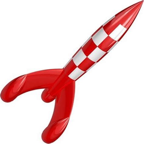 kuifje verzamelobject de originele kuifje raket rood wit  cm hoog certificaat