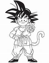 Dragon Ball Coloring Songoku Color Print Kids Pages Characters sketch template