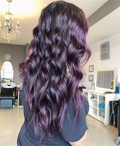 dark purple hair color ideas  women trending