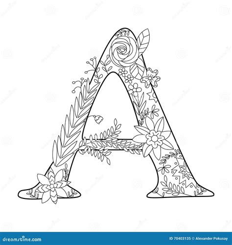 gambar floral coloring page adult book printable letters alphabet hand