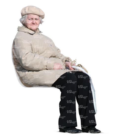 elderly woman sitting cut  people vishopper