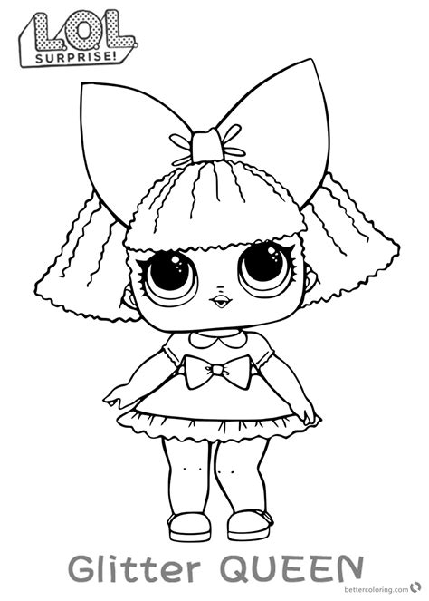 lol surprise doll coloring pages glitter queen  printable