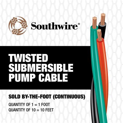 southwire  twisted submersible pump cable   foot  lowescom