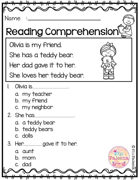 reading comprehension kindergarten reading worksheets reading
