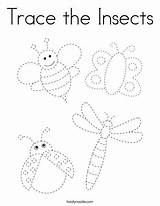 Insects Trace Coloring Insect Tracing Preschool Activities Pages Worksheets Preschoolers Kindergarten Writing Nursery Noodle Choose Board Twistynoodle Twisty sketch template