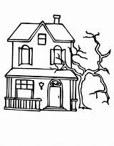 Coloring Haunted House Pages Tree Spooky Mansion Kids Sun Beside Dead Colouring Getcolorings Sheets Getdrawings Color Template sketch template