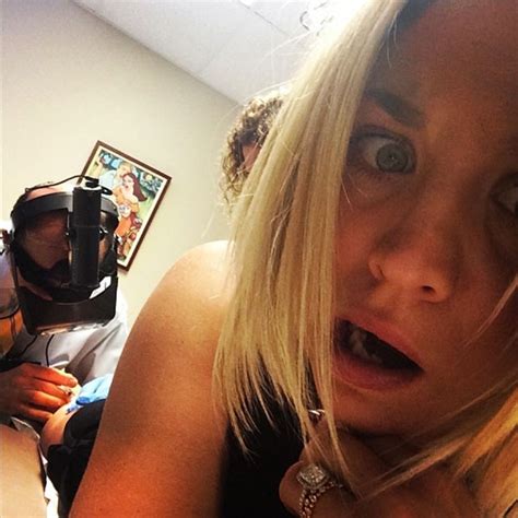 ouch kaley cuoco gets zapped in latest instagram shot e online ca
