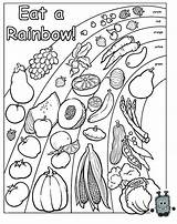 Coloring Pages Rainbow Healthy Food Preschool Health Eat Nutrition Worksheets Kids Sheets Printable Activities Chain Eating Foods Habits Colouring Color sketch template