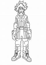 Deku Coloring Pages Body Academia Hero Wonder Todoroki sketch template
