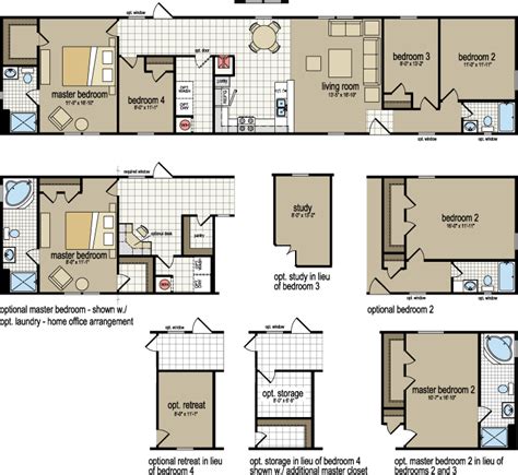 bedroom  bath single wide mobile home floor plans floorplansclick