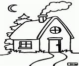 Chimney Smoke House Coloring Printable Game sketch template