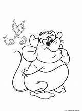 Coloring Pages Disney Mice Printable Characters Cinderellas Birds sketch template