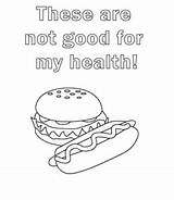 Burger Coloring Unhealthy Healthy Food Pages Dog Hot Vs sketch template