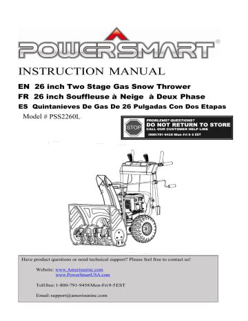 powersmart psshdt    stage gas snow blower installation guide manualzz