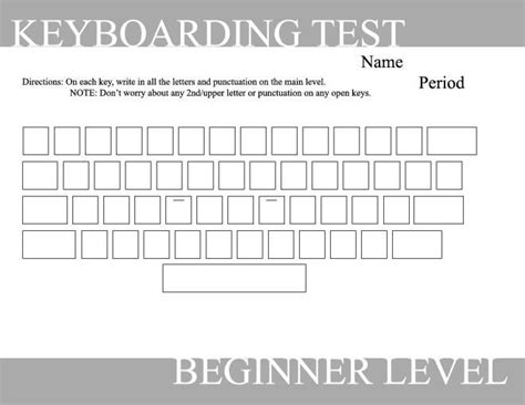 blank typing keyboard worksheet keyboarding writing rubric typing