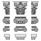 Capitals Ionic Doric Calon Corinthian sketch template