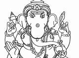 Coloring Ganesha sketch template