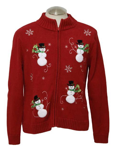 ugly christmas sweater classic elements unisex red background ramie