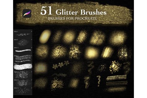 glitter brushes  procreate brushes creative market