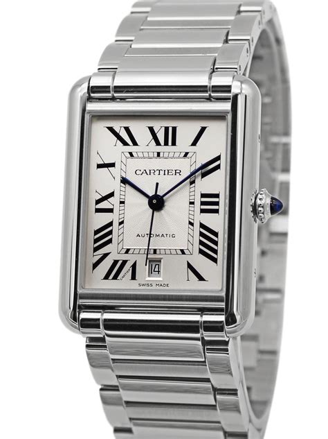 cartier tank  xl automatic stainless steel silver dial mm wsta luxury watches buy