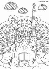 Park Gaudi Guell Antoni Coloring Pages Sights Creative Printable Favoreads Adult 5th Grade Arts Crafts sketch template