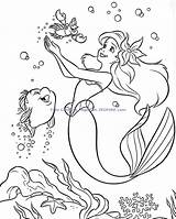Coloring Pages Mermaid Little Ariel Valentine Princess sketch template