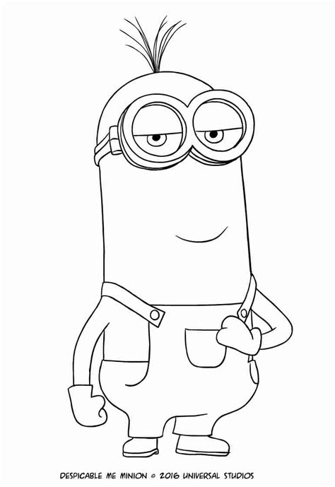 minion coloring pages kevin  getdrawings