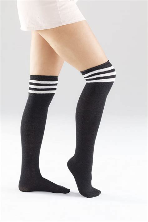 3 Units Of Yacht And Smith Womens Over The Knee Socks Referee Style Thigh