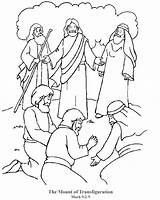Transfiguration Coloring Transfiguracion Disciples Preschool Sends Tran Luke Catholic sketch template