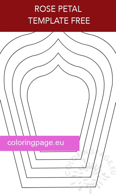 rose petal template  coloring page