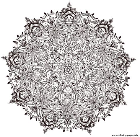 mandala adult difficult art therapy coloring page printable