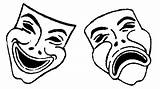 Tragedy Comedy Coloring Drama Jos Masks Gandos Pages Kids Mask Clipart sketch template