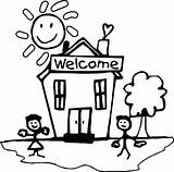 Coloring Welcome Back School Pages Building Church Elementary Printable Preschool Drawing Color Empire State Getcolorings Pa Getdrawings Pen sketch template