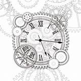 Clock Drawing Tattoo Gear Steampunk Drawings Gears Clocks Designs Antique Coloring Google Pages sketch template