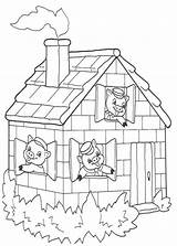 Coloring Little Three Pages Pigs Pig Library Popular Coloringhome sketch template