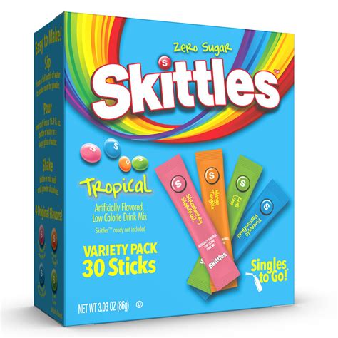 buy skittles sugar  tropical variety pack singles   powdered