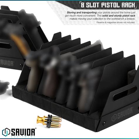 [savior] 4 8 Gun Pistol Rack Revolver Handgun Storage Gun Safe