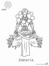Coloring Overwatch Zenyatta Pages Printable Bettercoloring sketch template