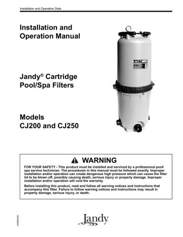 installation  operation manual jandy cartridge manualzz