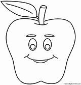 Coloring Smiley Pages Faces Apple Face Fruits Printable Happy School Vegetables Back Clipart Apples 100th Kids Color Clip Outline Print sketch template