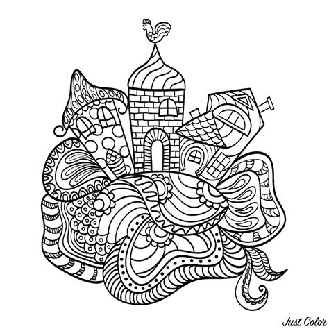 houses   child dream architecture adult coloring pages