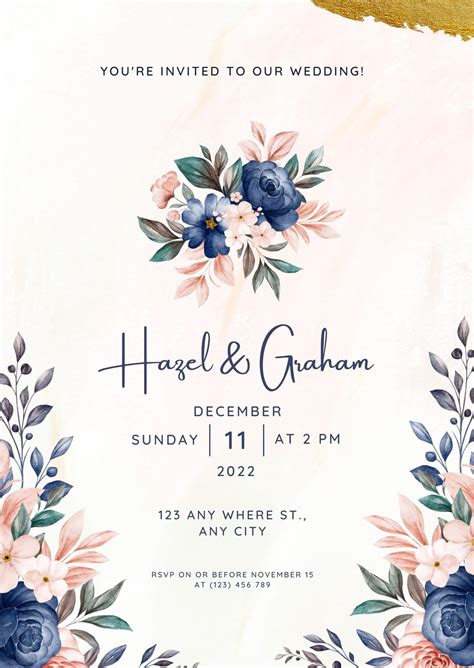 modern wedding invitation set template minimalist  editable
