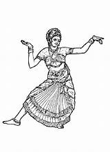 Bollywood Coloring Pages Indienne India Coloriage Dancer Indian Danse Hindu Dancing Danseuse Inde Danses Traditional Women Clothing Dessin Traditionnelle Imprimer sketch template