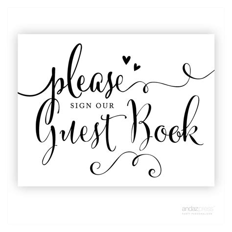 guest book sign template printable templates