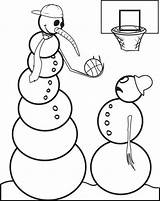 Coloring Pages Snowman Basketball Christmas March Madness Kids Printable Team Playing Print Bulls Snowmen Drawing Getdrawings Court Getcolorings Color Winter sketch template