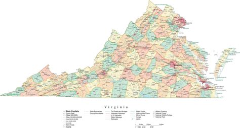 printable county map  virginia