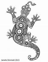 Dimmett Ink Janelle Zentangle Lizard Bristol sketch template