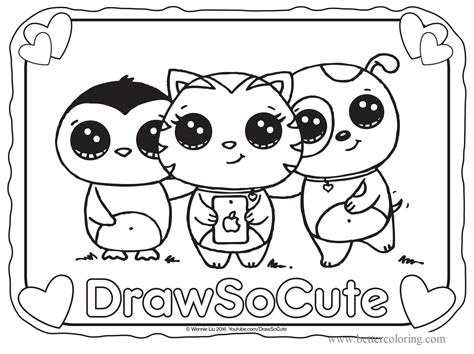 draw  cute animals coloring pages  printable coloring pages